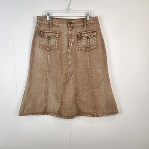 STYLE Womens Distressed Denim Skirt Size 36